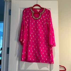 Pink and gold Lilly Pulitzer dress
